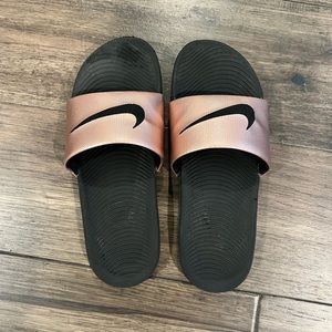 Rose Gold Nike Slides